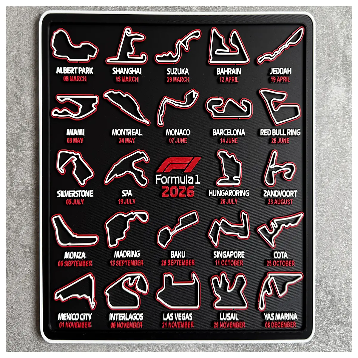 f1 2026 race calendar schedule dates circuits teams