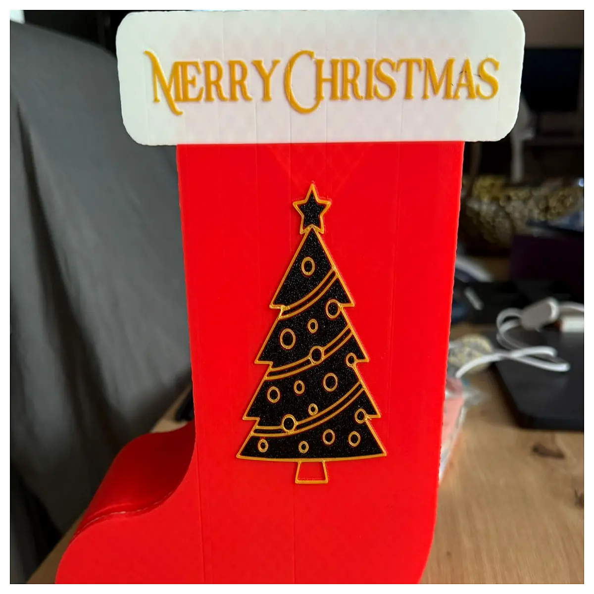 Christmas Stocking Cookie Jar Storage Container Festive Decoration Gift Box Candy Jar Novel Home Decor Accessory