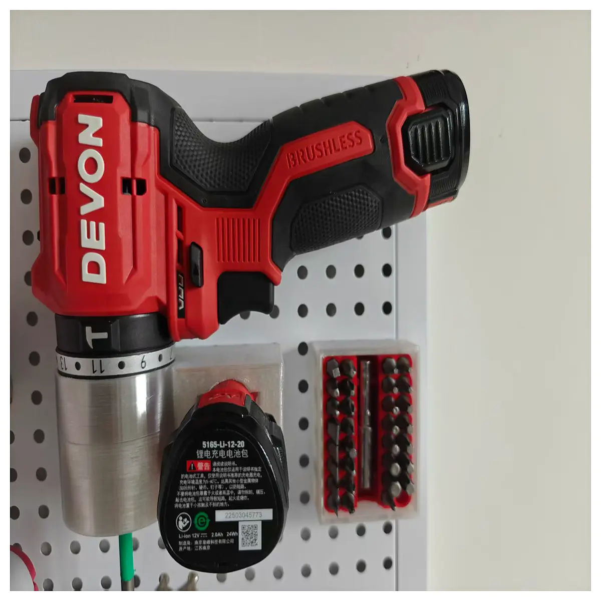 Dai You 12V Drill Battery Holder Charging Case Mount Drill Bit Holder Desktop Portable Stable Support Drill Accessory