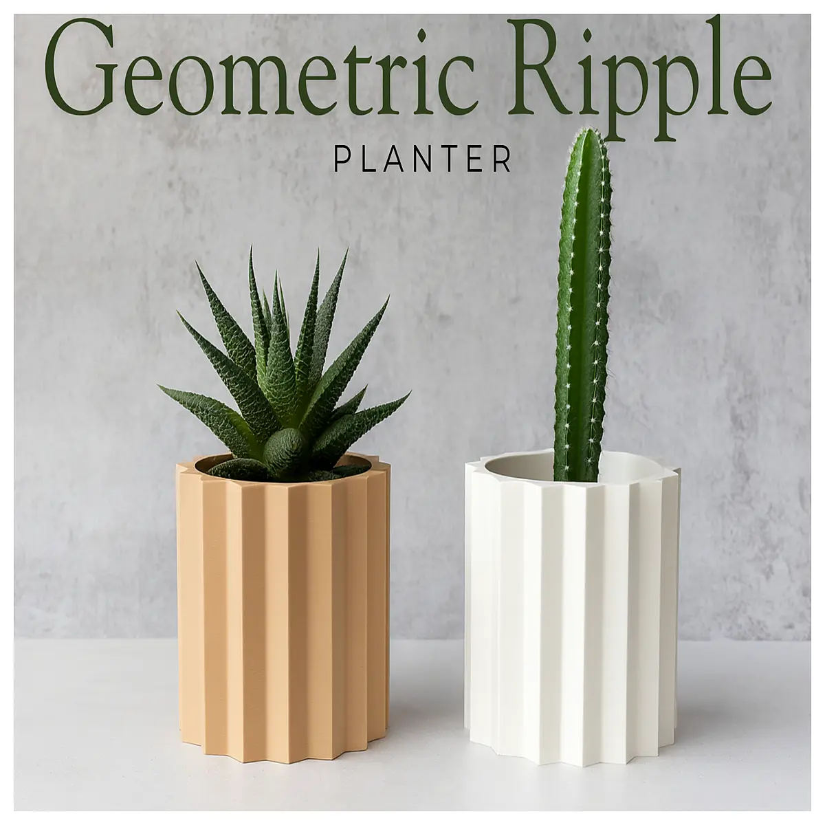 geometric wavy planter pot modern succulent container ceramic houseplant holder