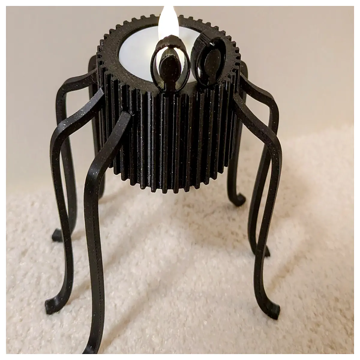 cute spider tea candle holder halloween decor spooky table centerpiece