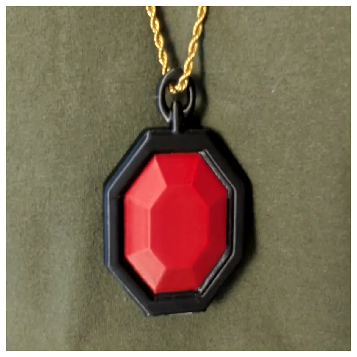 Gemstone Amulet 3D Printed Necklace Keychain Lucky Charm Jewelry Pendant Chain Good Luck Charm