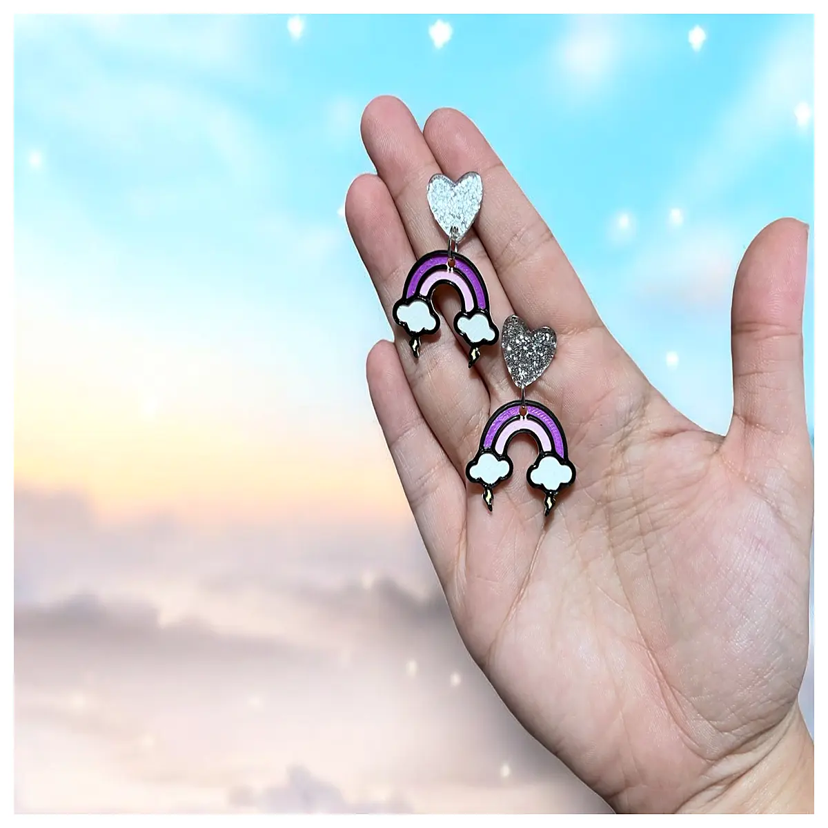 90s Rainbow Earrings Vintage Retro Fashion Earrings Women Girls Trendy Accessories Party Gift