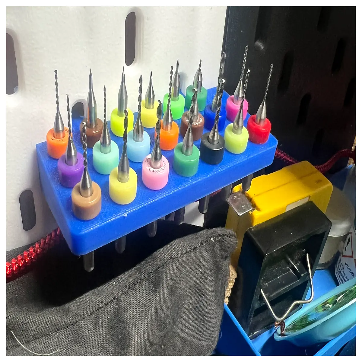 skadis pegboard drill bit holder organizer wall mount storage rack for workshop tools bits