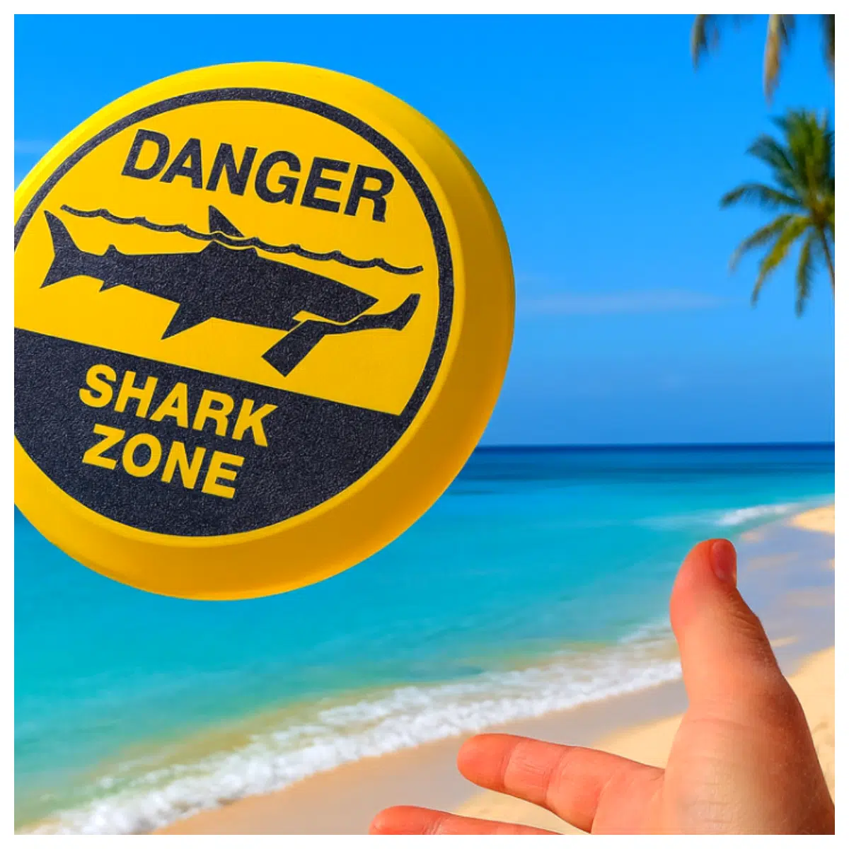 Shark Zone Flying Disc Parachute Toy Outdoor Kids Games Brain Teaser Throwing Play Fun Sports