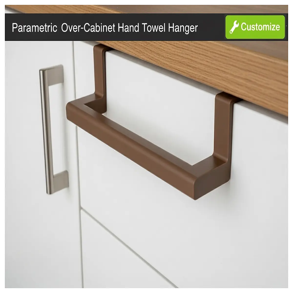 modular cabinet door towel bar holder for kitchen organization hanging hooks