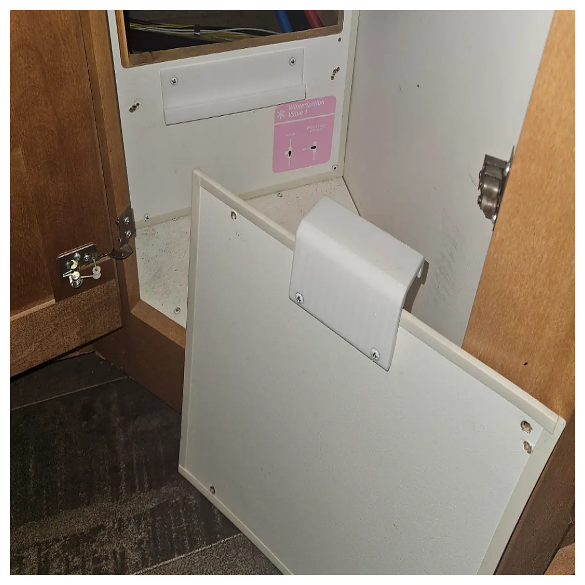 Under Sink Hot Water Repair Access Panel Winnebago 29VE Plumbing Inspection Cover Hot Water Supply Access