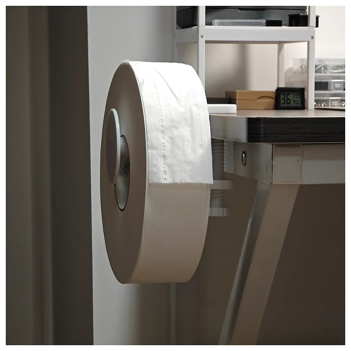 Desktop Toilet Paper Holder Supportless No Parts Simple Paperboard Stand for Bathroom Kitchen Tissue Storage Space Saving Holder