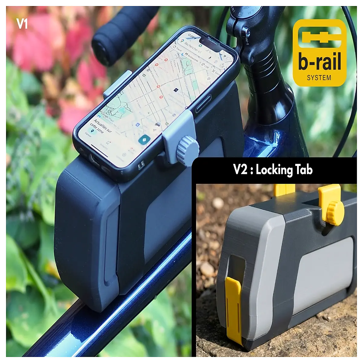 Slider Bike Storage Box with Phone Mount Organizer B RAIL System Cycling Accessories Mobile Holder Storage Multi Purpose Shelf