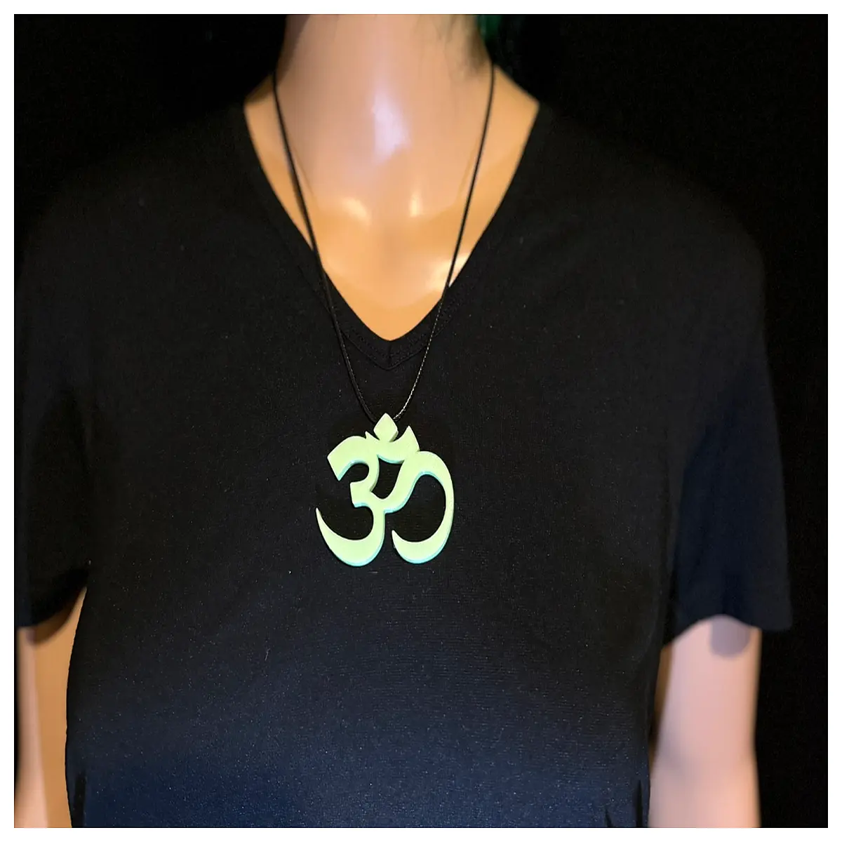 Om Necklace Glowing Chain Jewelry Pendant Night Ghost Symbol Accessory Elegant Trendy Decoration