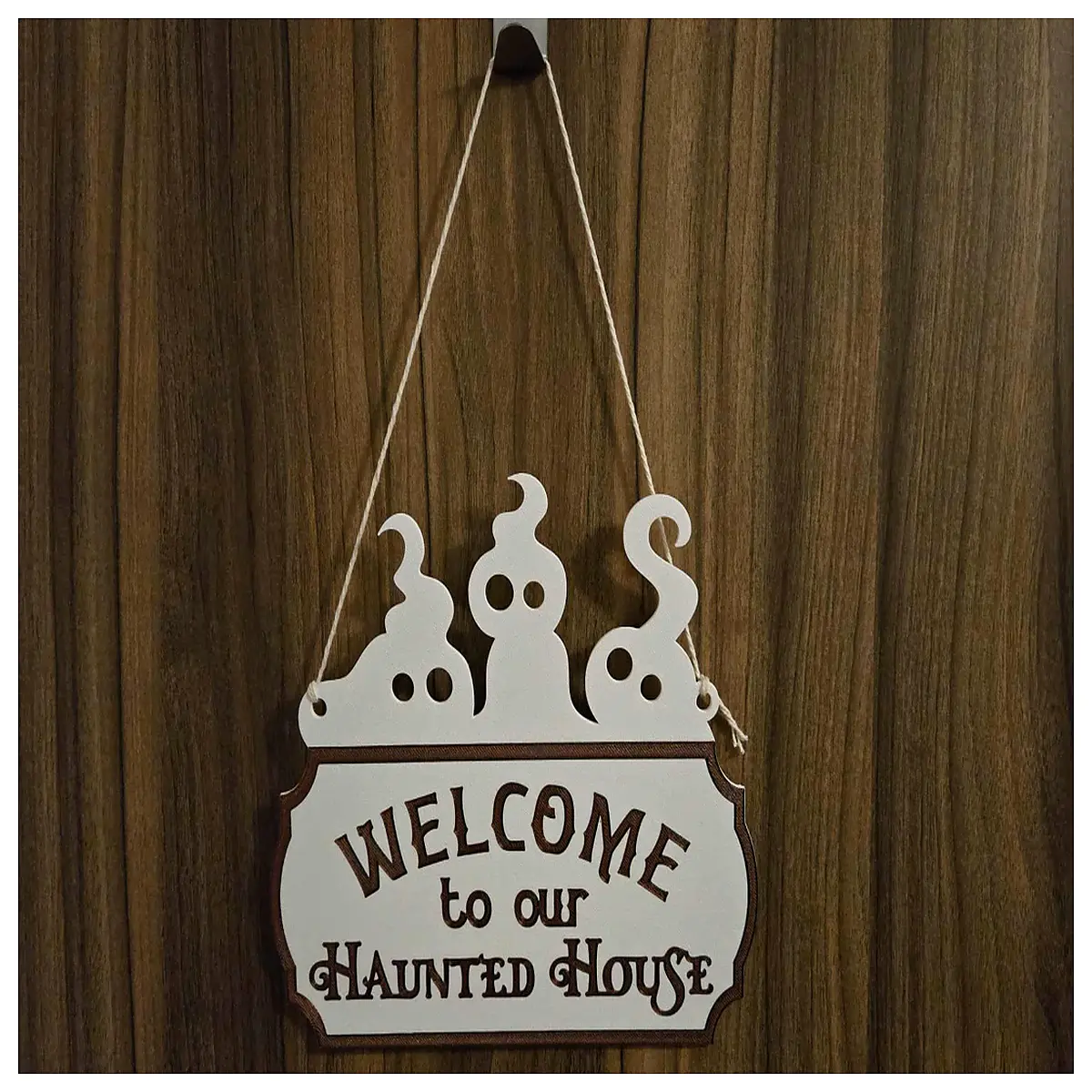 Halloween Welcome Sign Ghost House Door Decoration Party Accessory Festive Gift Halloween Decor Party Supplies