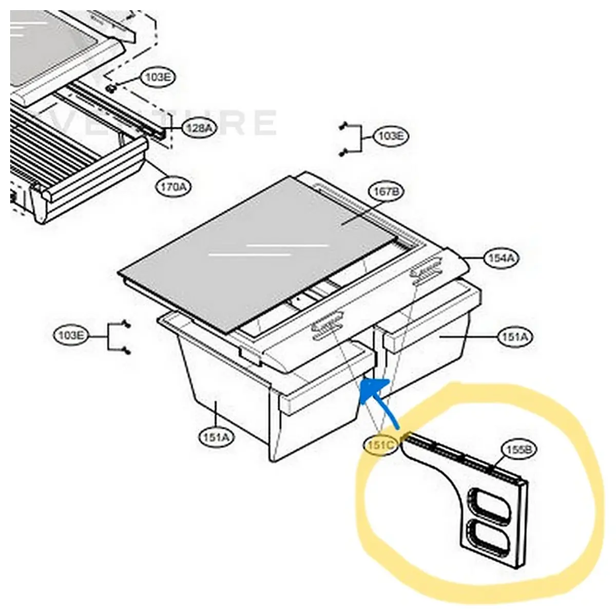 Refrigerator Shelf Supports Replacement Parts Shelf Brackets Fridge Accessories 155B 4980JJ1016A