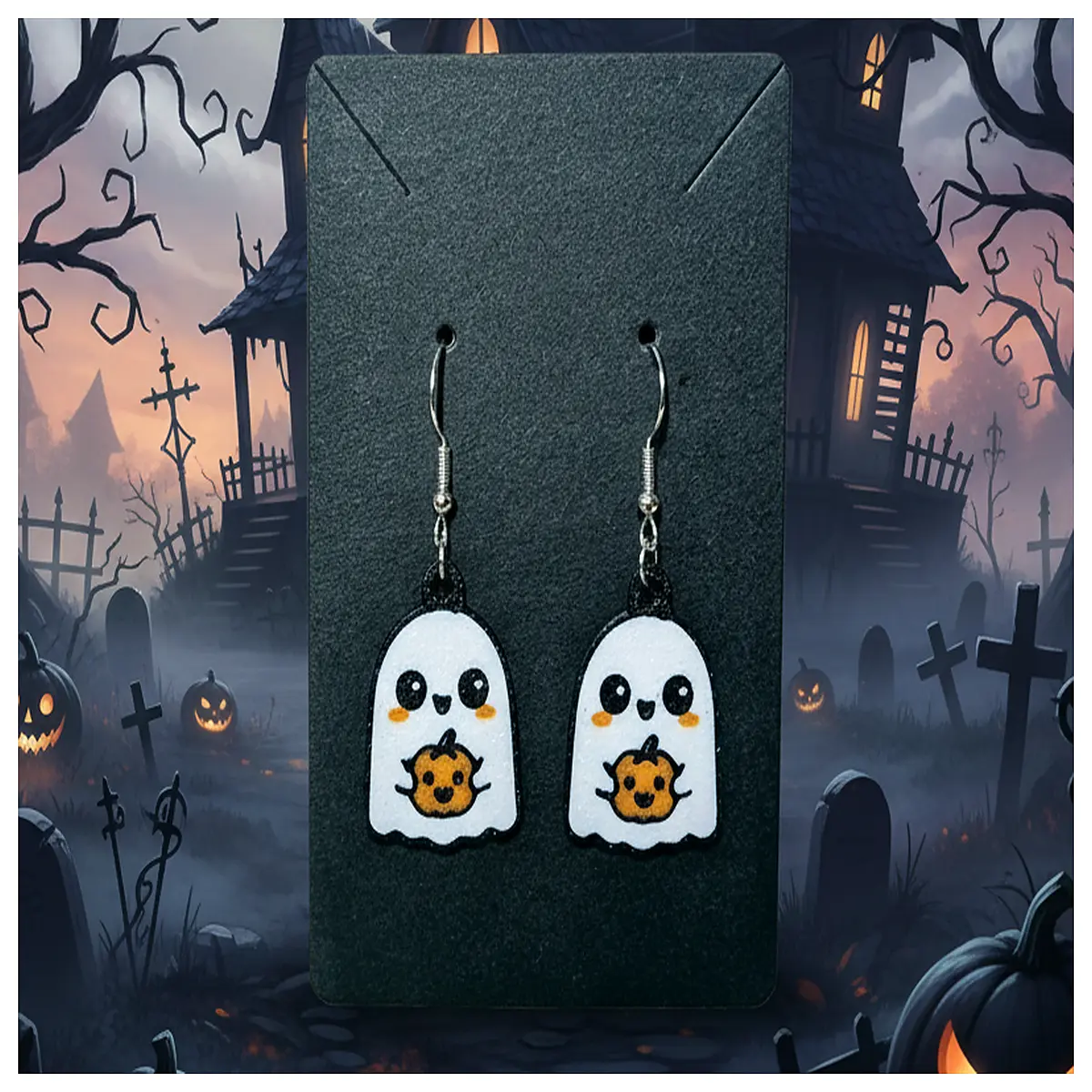 Halloween Cute Ghost Earrings Ghost Decoration Festive Earring Party Small Ghost Suitable for Girls Accessory
