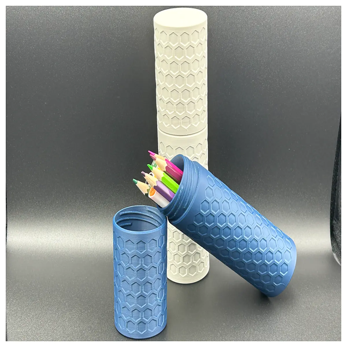 Woven Honeycomb Pencil Case Student School Organizer Box Woven Pen Holder Accessory Multi Compartment Storage Case