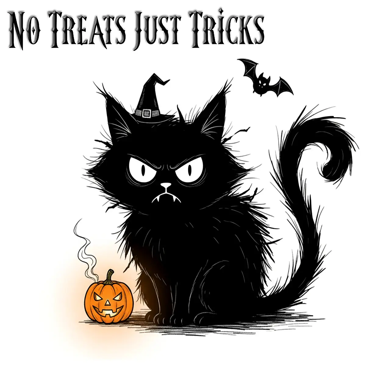 grumpy halloween cat plush toy trick or treat spooky decoration funny angry feline costume accessory
