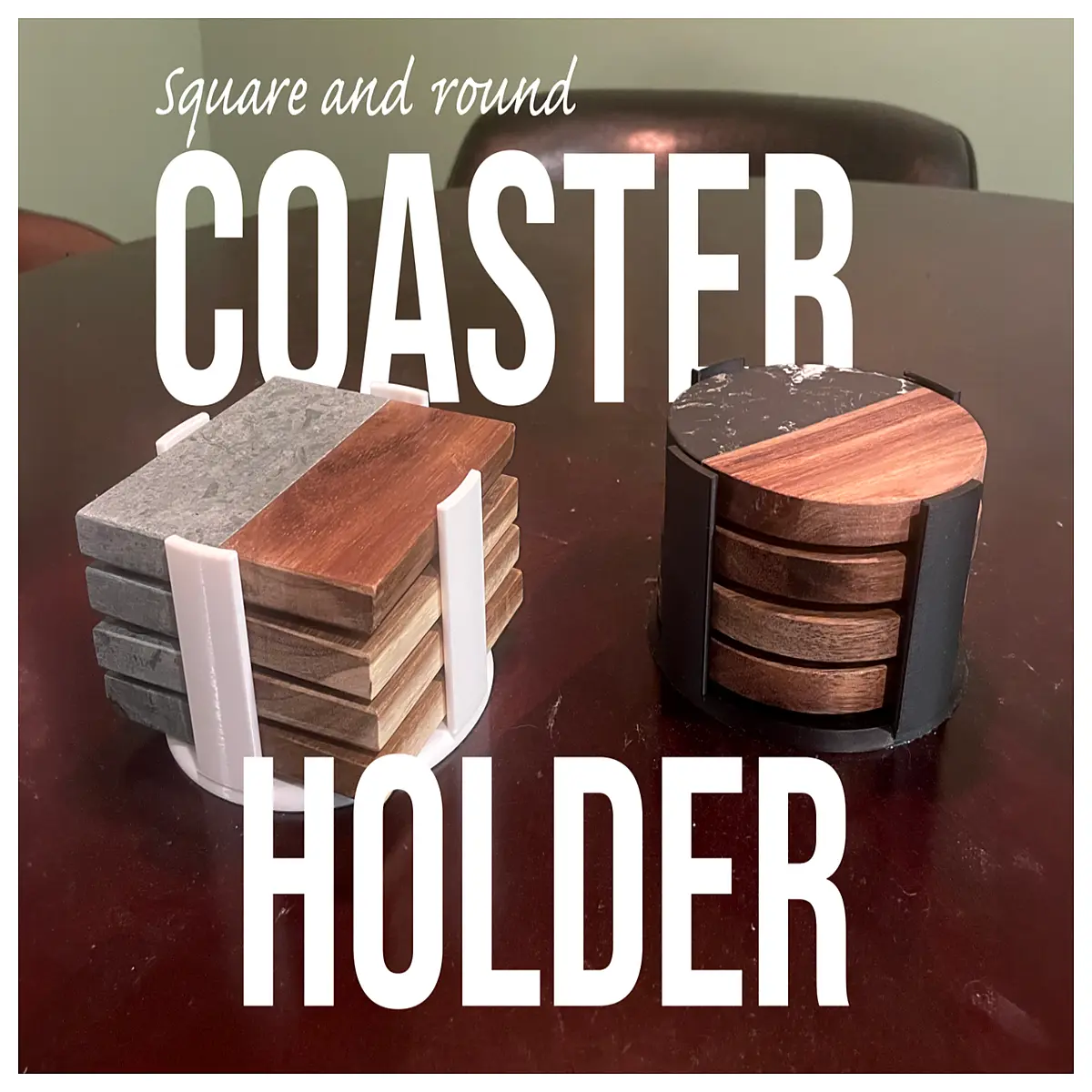 square coaster holder set modern table mat organizer non slip cork base drink protection