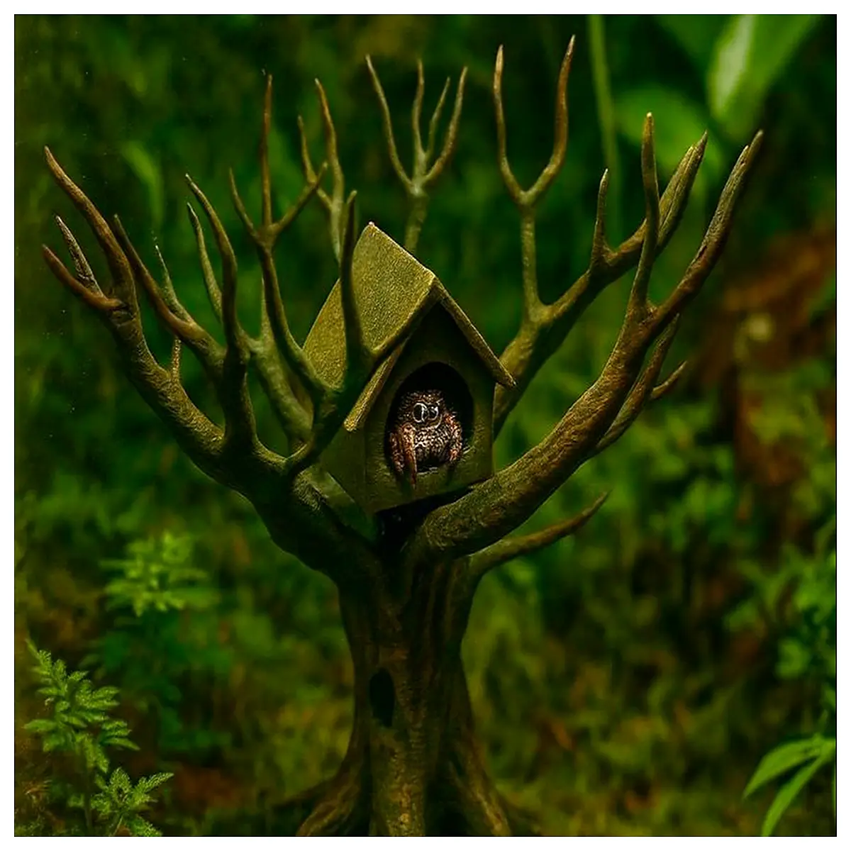 jumping spider habitat tree branch with leaves for terrarium vivarium setup climbing enrichment