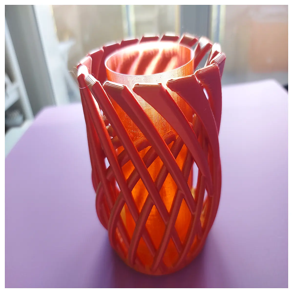 tea holder with frosted glass diffuser for ambient mood lighting