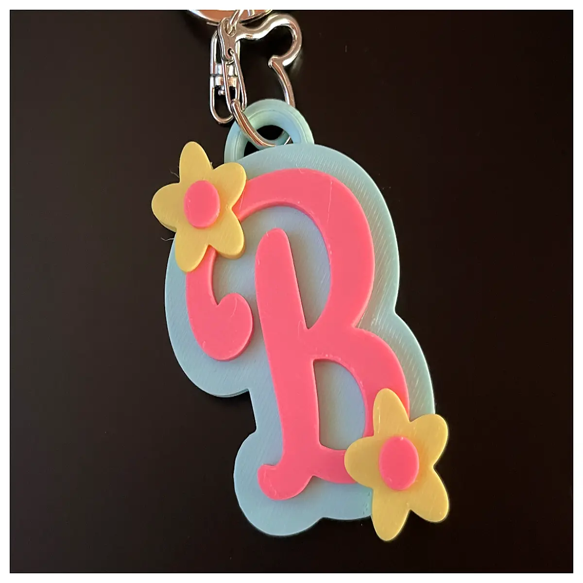 Flower Letter B Keychain Creative Decorative Accessory Phone Charm Gift Graduation Present Birthday Gift Student Gift