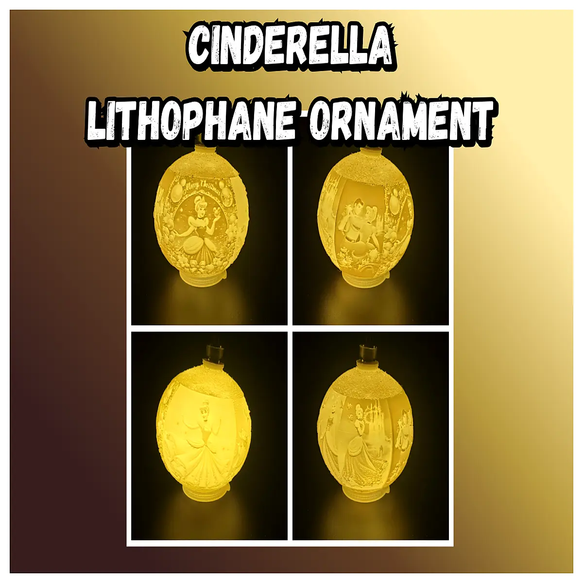 Translucent Relief Ornament Christmas Decoration Glowing Tree Accent Gift Idea Festive Decor