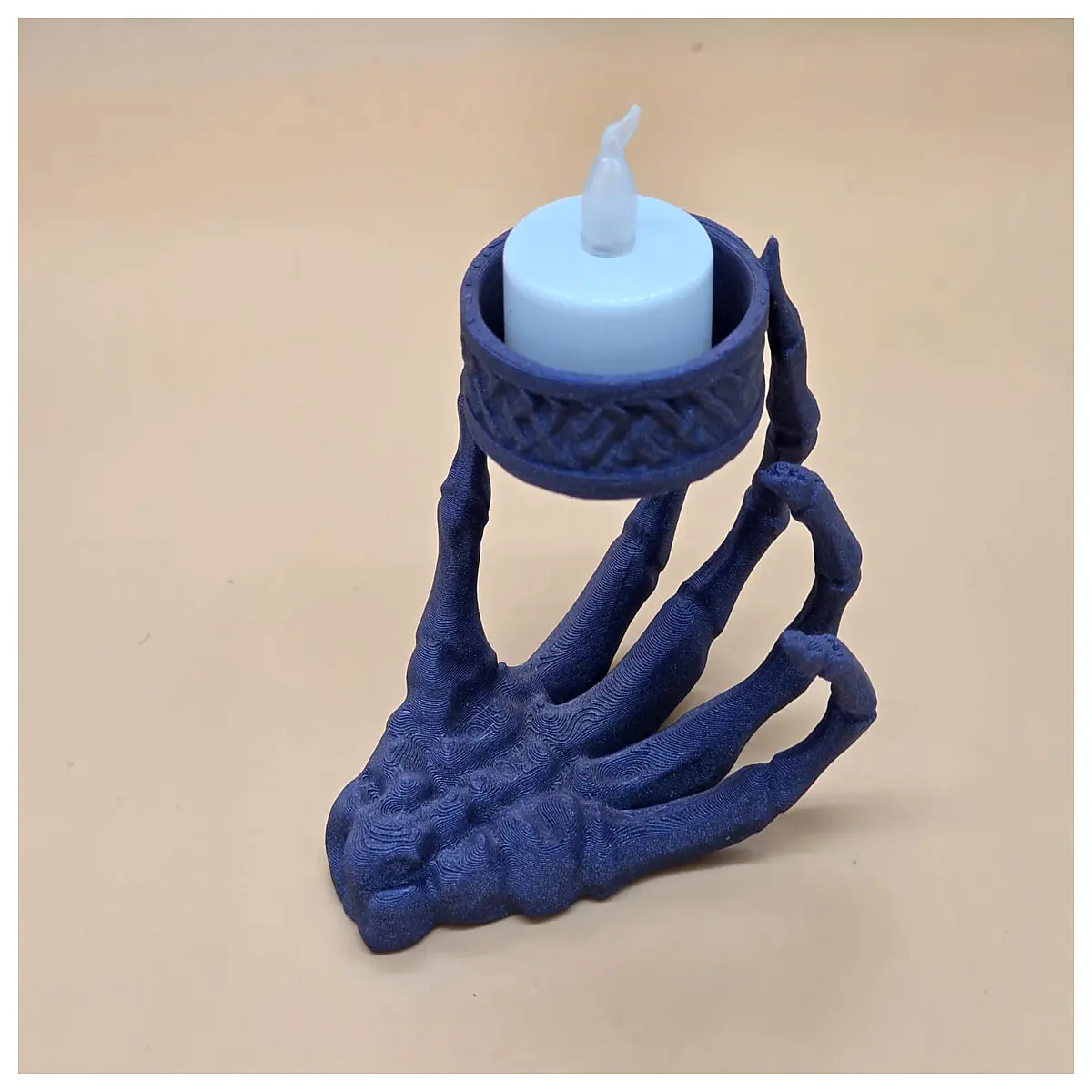 gothic skeleton hand candle holder for halloween decor spooky skull tea candelabra macabre home accent table centerpiece