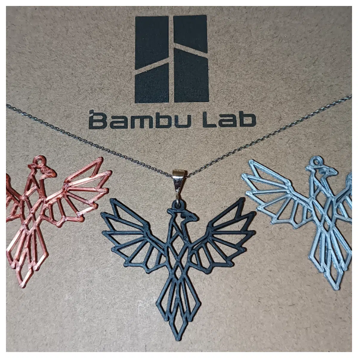 Phoenix Geometric Necklace Pendant 1g Ornament Geometric Shape Modern Minimalist Jewelry Accessories