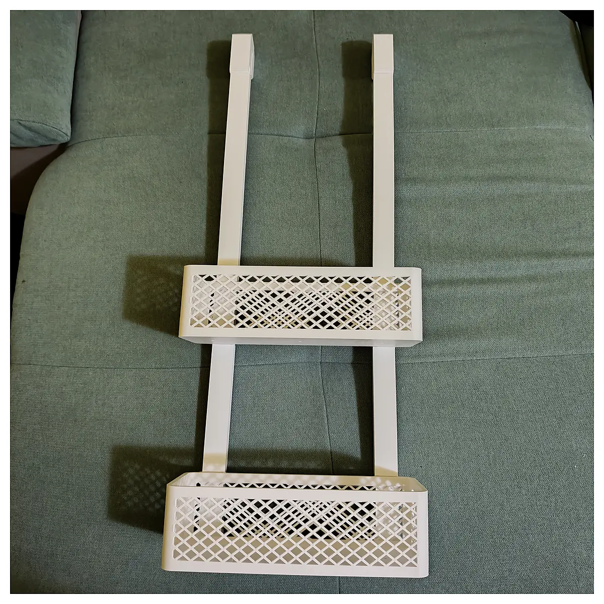 bathroom shower caddy with 2 hooks for hanging towels robes and loofahs rust proof stainless steel organizer