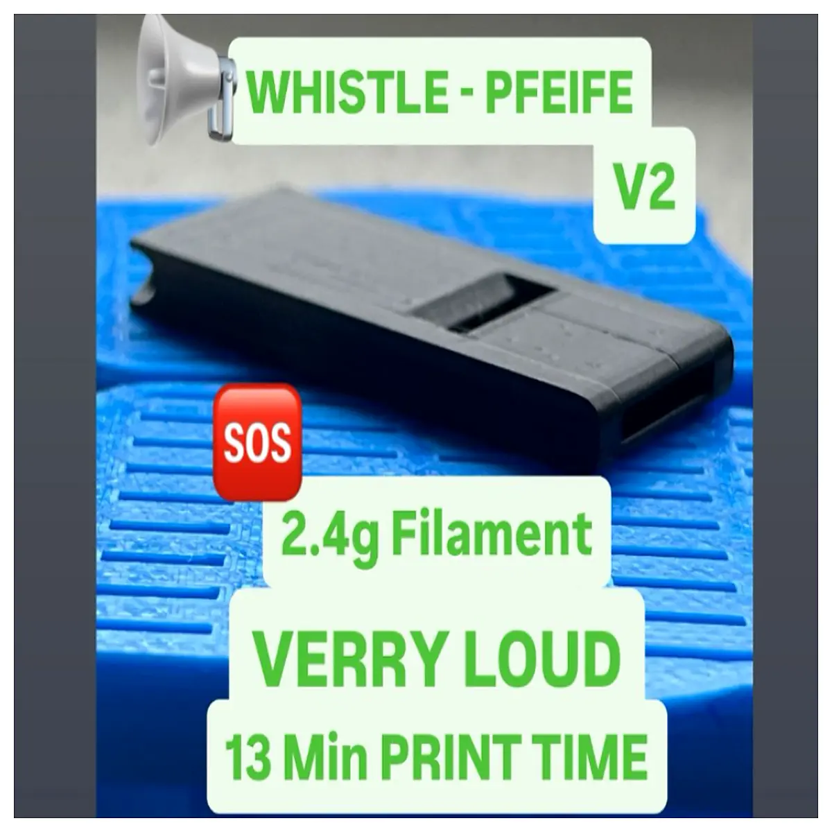 V2 Emergency Alarm SOS Signal Alert Beacon Emergency Whistle Signal Device