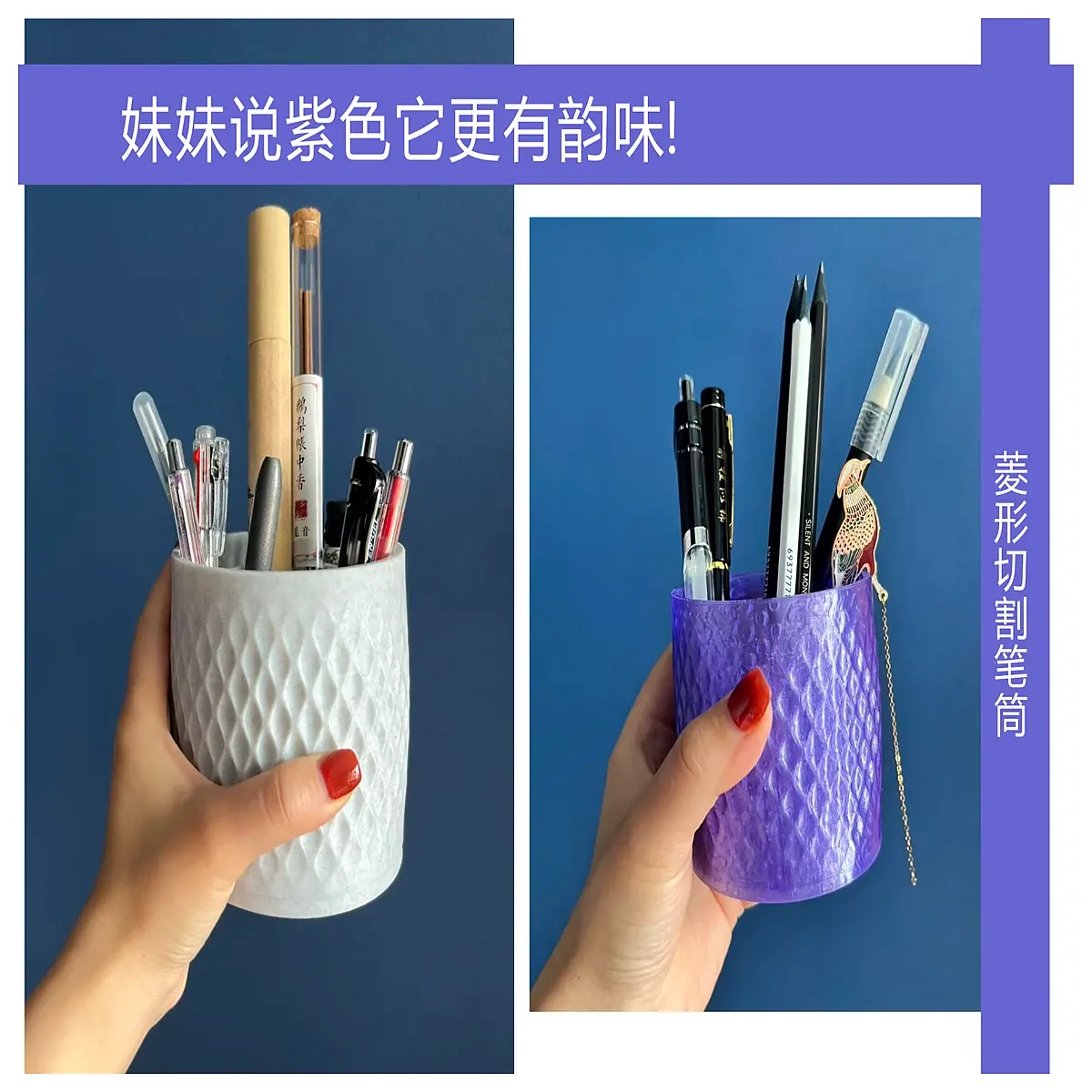 geometric faceted pencil holder desk organizer modern hexagonal pen cup acrylic storage for office supplies