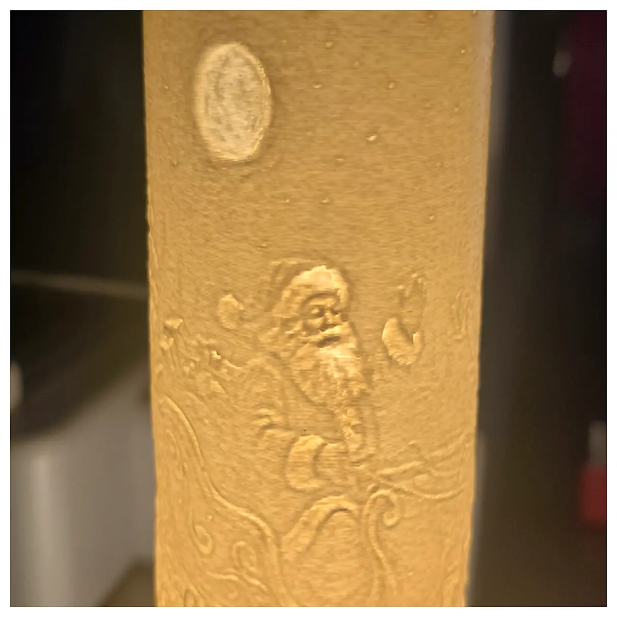 Stone Print Christmas Santa Reindeer Art Ancient Mural New Year Decoration Festive Gift