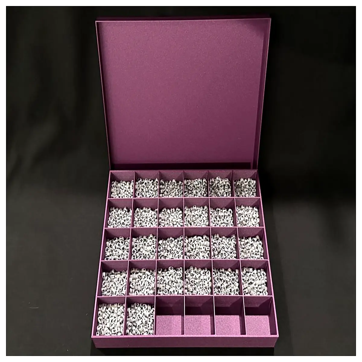 Alphabet Bead Sorting Tray 30 Compartments Spelling Learning Aid Kids Toy Letter Sorting Classification Box Early Education