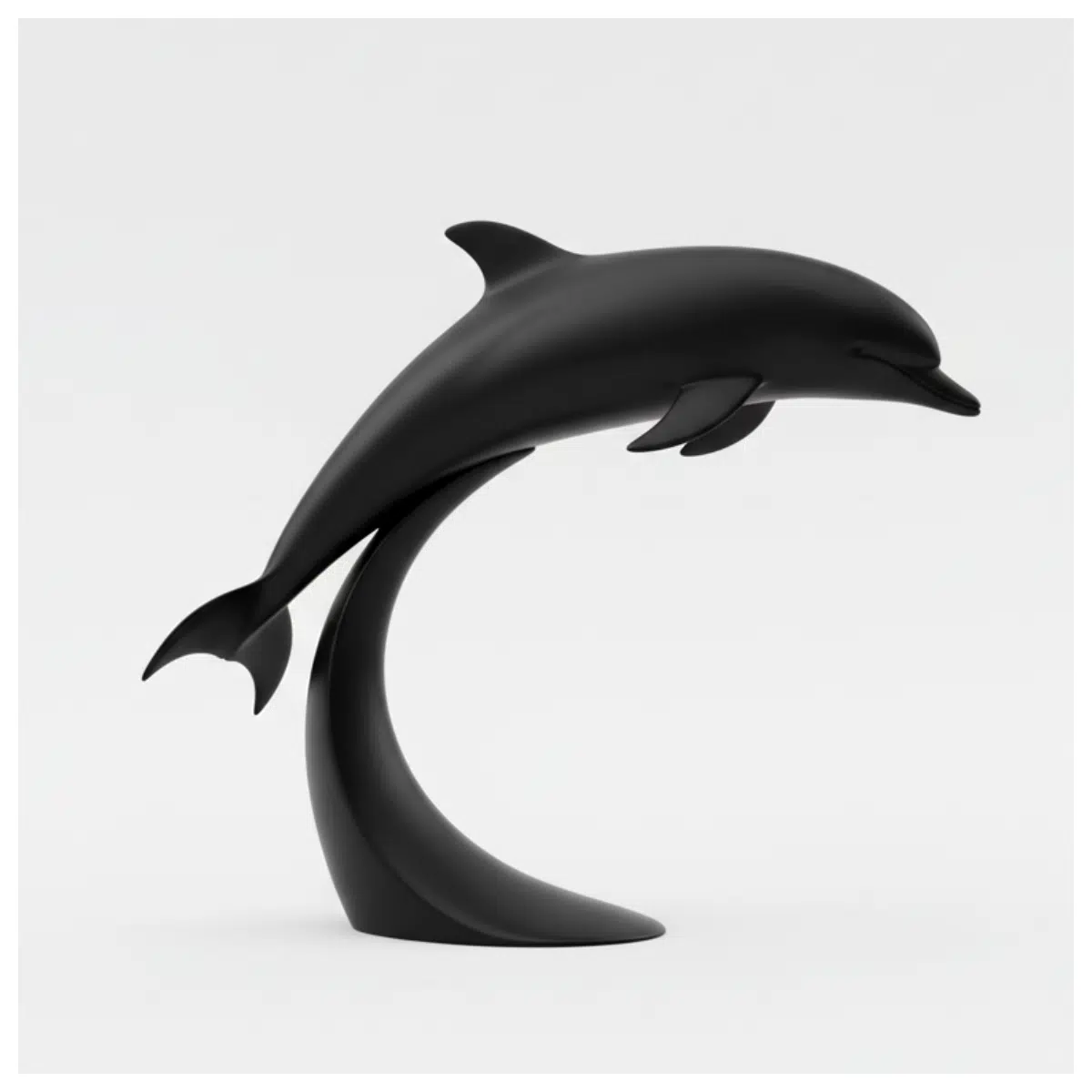 modern wavy dolphin sculpture abstract wave art piece home decor office desk figurine gift