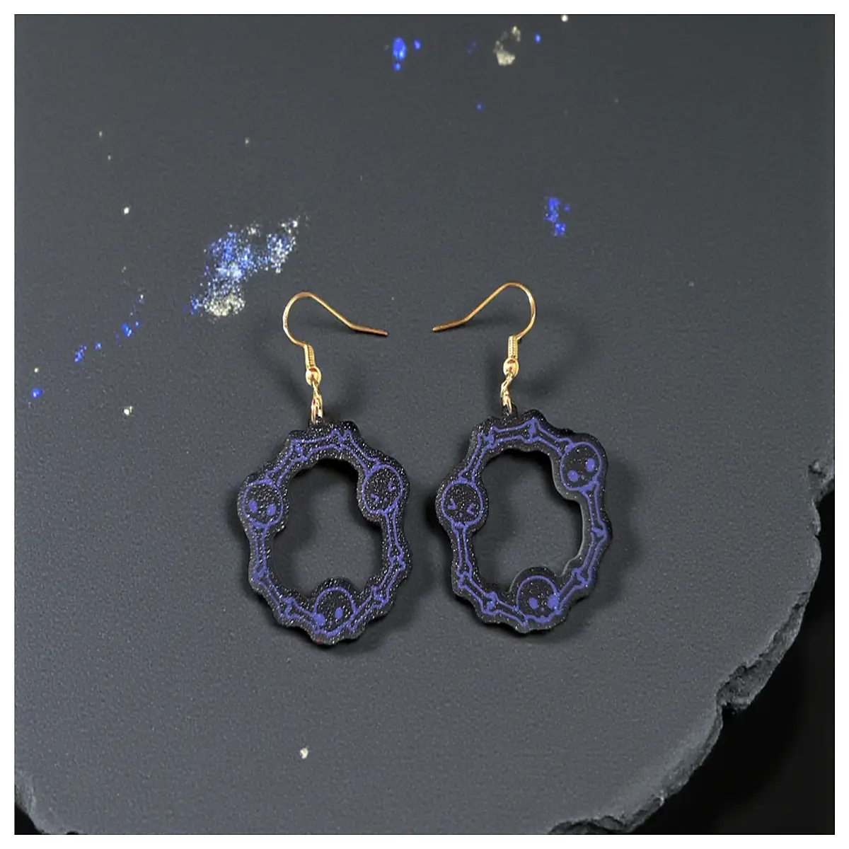 Bone Skull Hoop Earrings Black Gothic Style Rings for Women Personality Ear Cuffs Skull Hoop Jewelry