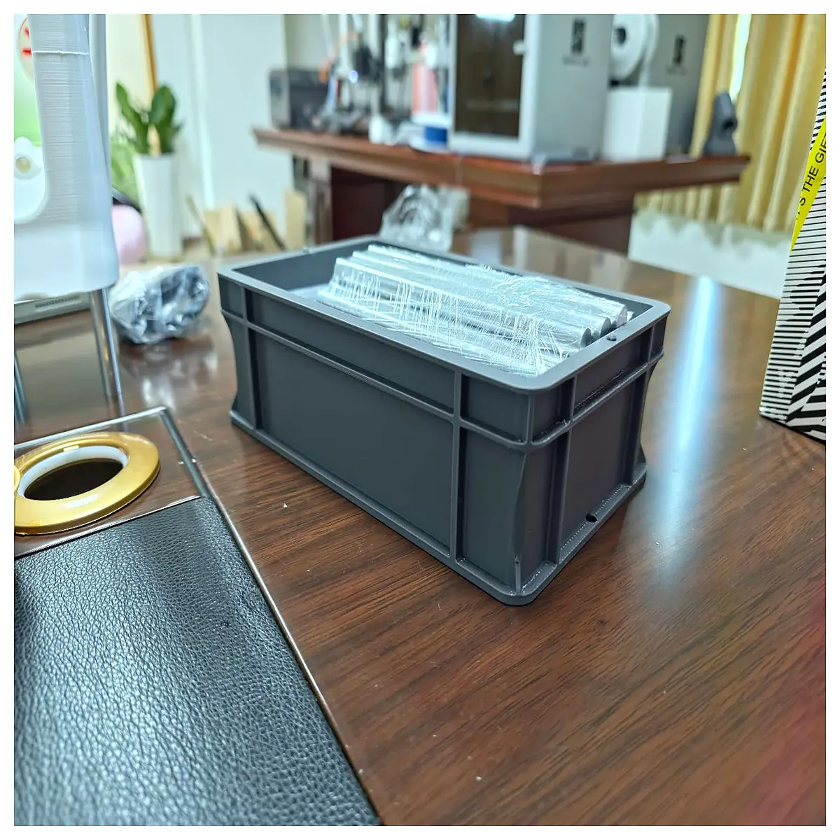 vertical desktop organizer for office supplies acrylic storage box for makeup and cosmetics stackable plastic container for desk clutter