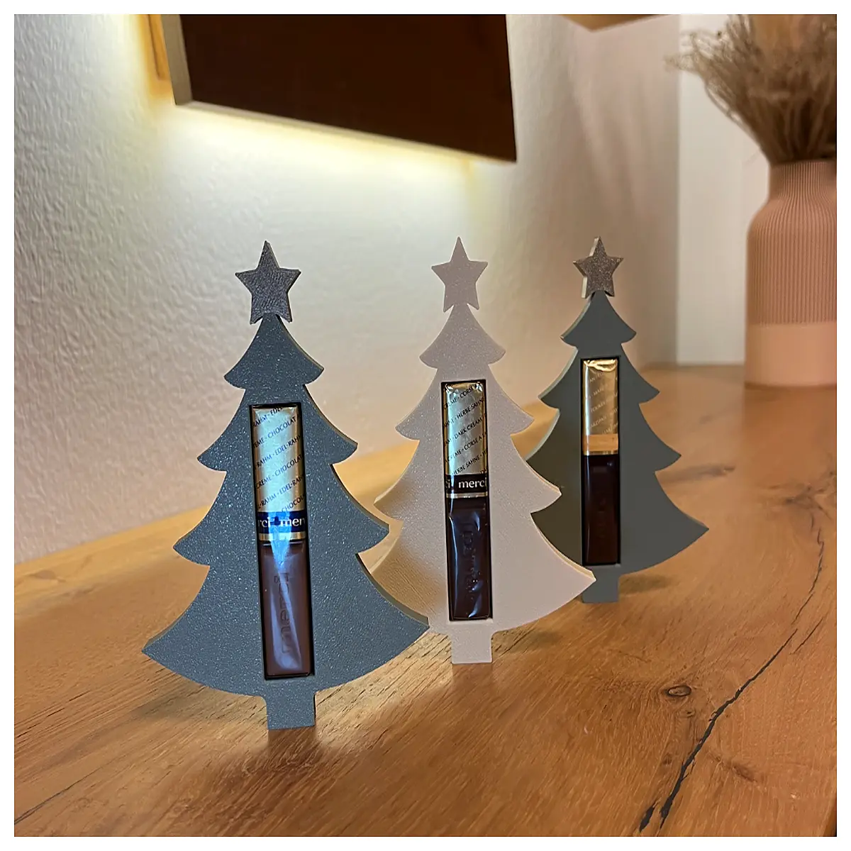 Starry Merci Chocolate Christmas Tree Decoration Festive Gift Xmas Decor Holiday Ornament Christmas Tree Accessory Chocolate Tree