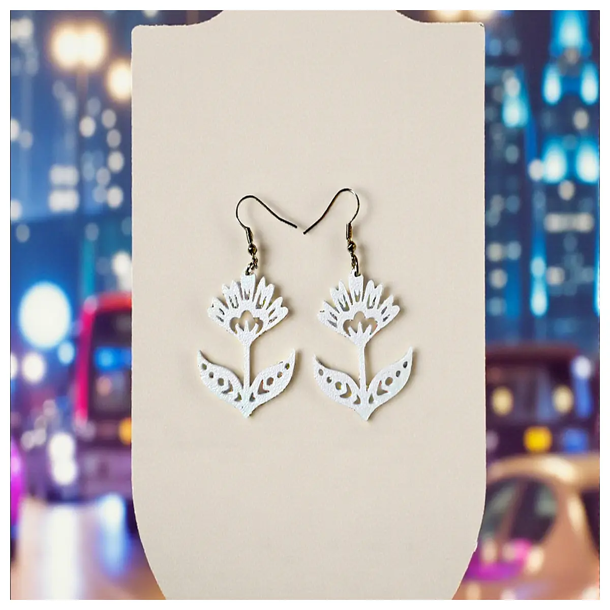 Minimalist Mandala Flower Earrings Geometric Earring Zen Earring Modern Floral Ear Clip Stylish Earring Ear Jewelry