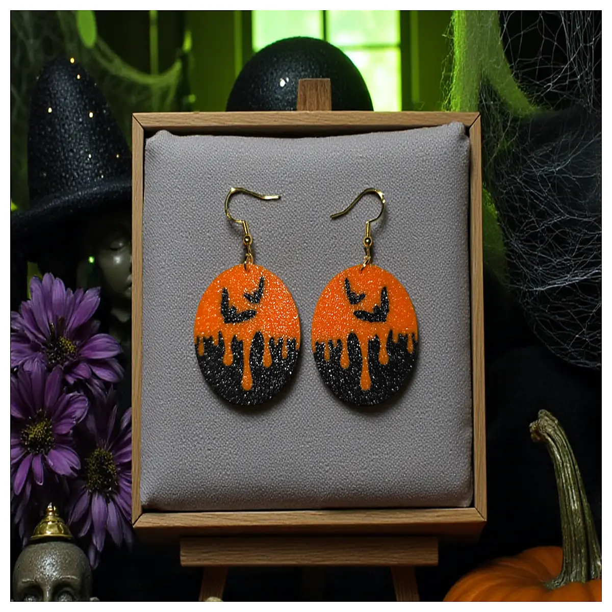 Halloween Earrings Girls Decor Party Costume Jewelry Ghost Bat Skull Festival Earrings for Halloween