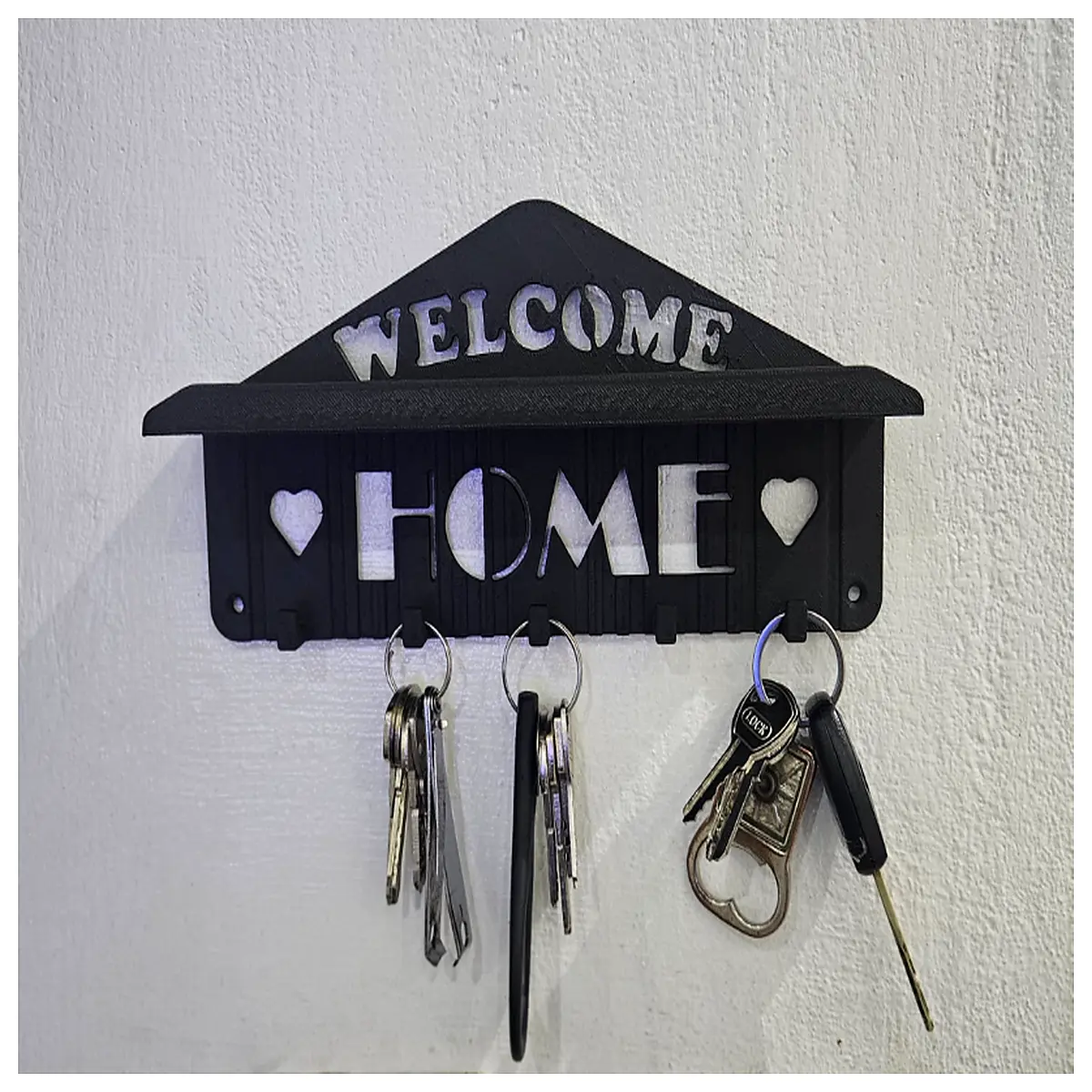 Wall Mounted Hooks Key Holder Wall Mounted Shelf Kitchen Bathroom Hanging Key Rack Simple Practical