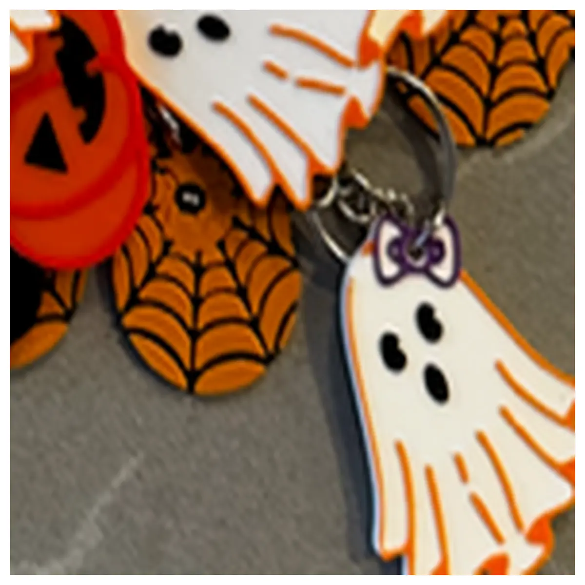 Cute Bow Ghost Charm Keychain Festive Decoration Birthday Gift Anime Accessory Cartoon Decoration