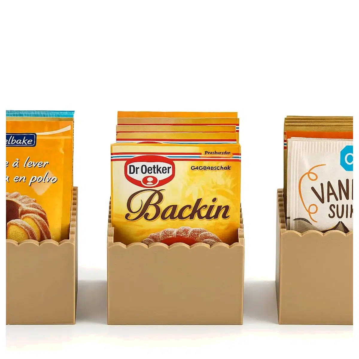 printed baking ingredient organizer bin container for pantry flour sugar storage