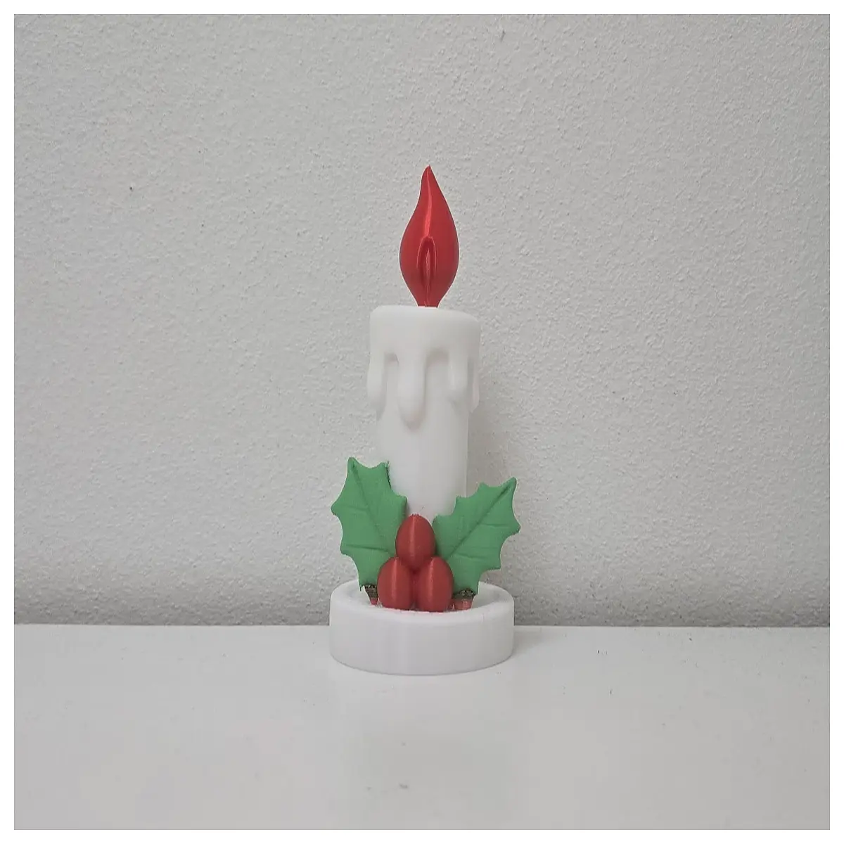 Christmas Holly Candle Display Decor Festive Ornament Winter Home Decoration Christmas Decor Holiday Arrangement