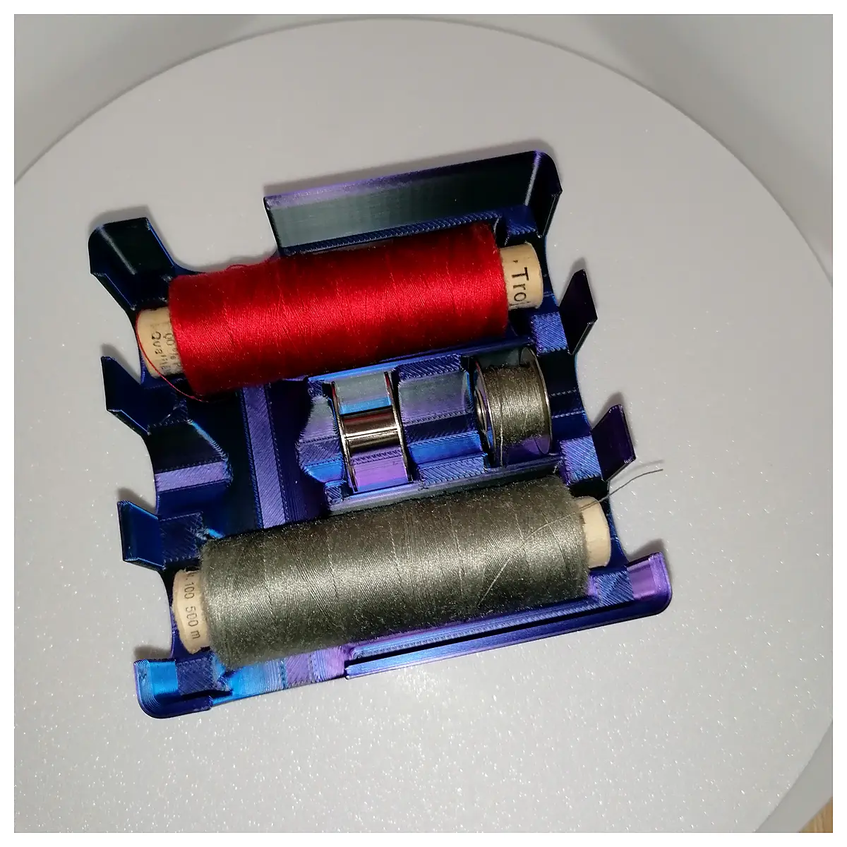 gridfinity spool holder 80mm thread organizer modular bin insert for sewing machine accessories storage