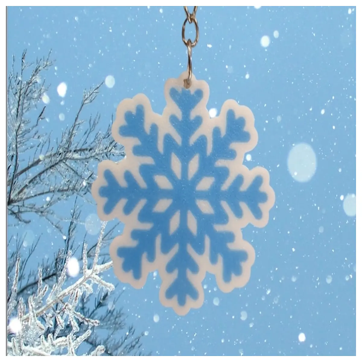 Snowflake Keychain Winter Theme Charm Phone Decoration Car Accessories Creative Gift Snow Festival Souvenir