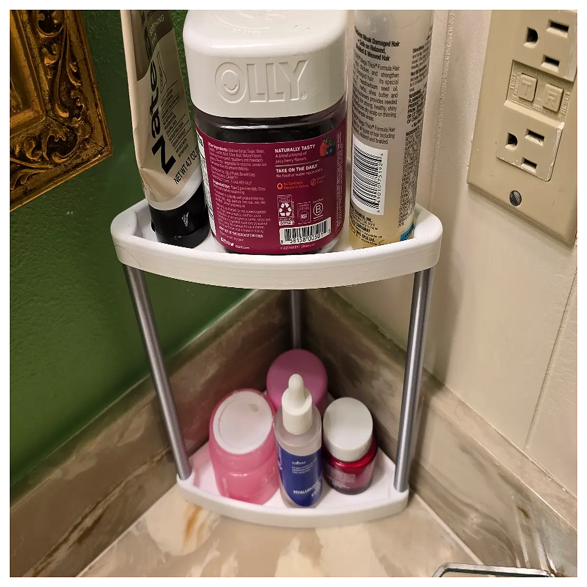 small corner shelf organizer for bathroom sink compact storage tray for toiletries and cosmetics space saving counter rack