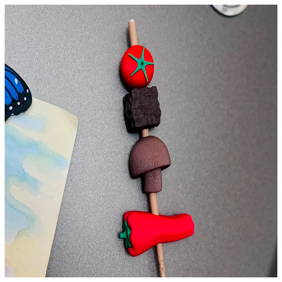 BBQ Skewers Refrigerator Magnets Skew Meat Stickers Skew Fry Accessories BBQ Skewer Decoration Essential for Skewer Lovers