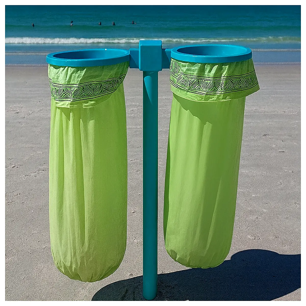 Portable Beach Bucket Folding Sand Bucket Outdoor Beach Waste Bin Surf Accessories Trash Bags