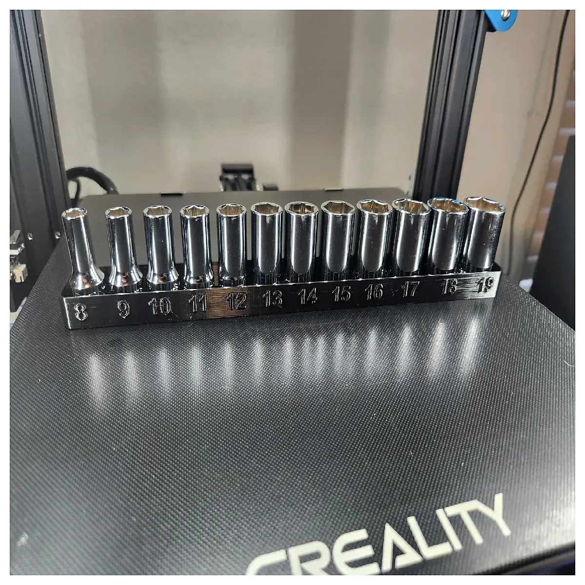 metric deep socket set tray organizer ratchet wrench storage box for mechanic tools