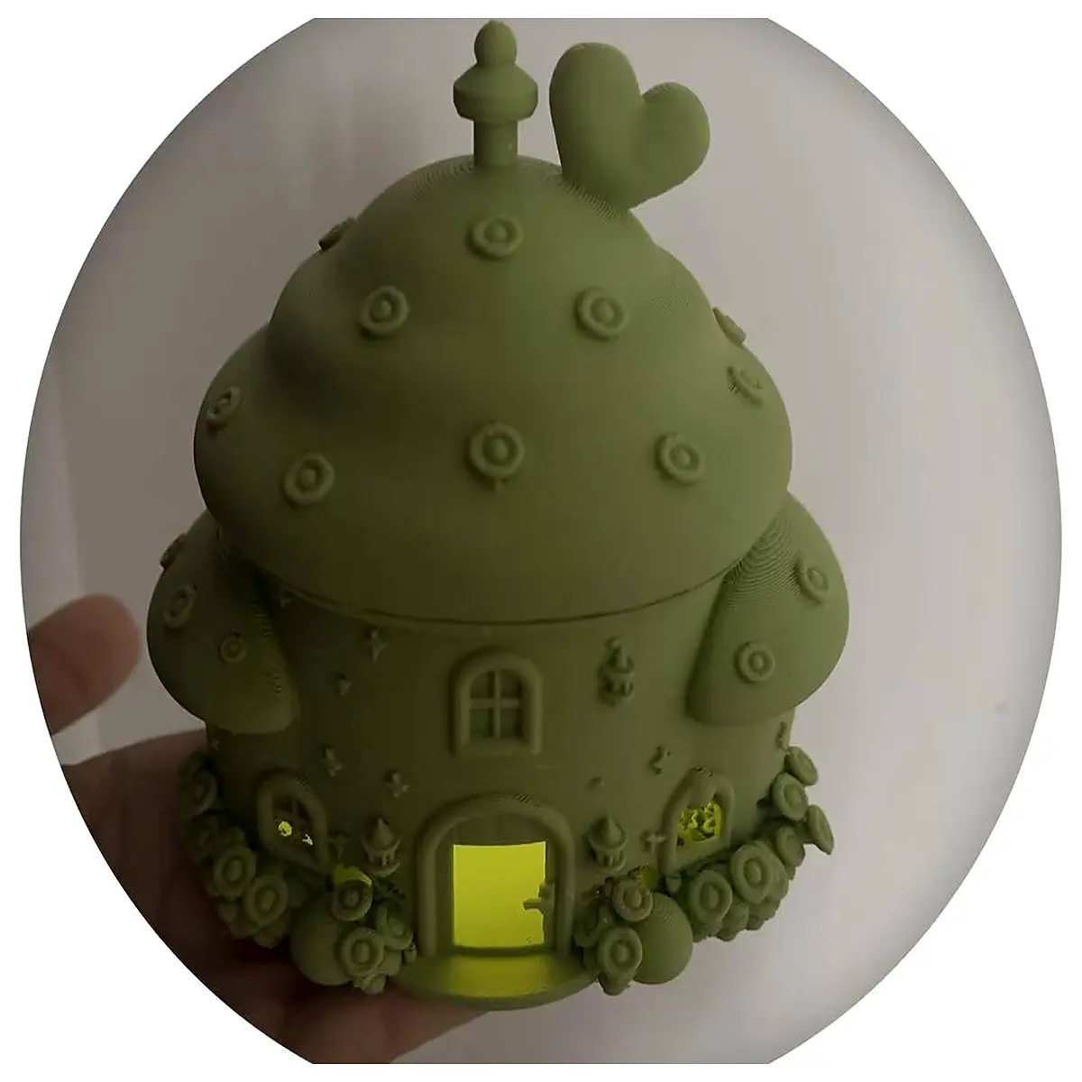 mushroom night storage box with cute aesthetic desk organizer for jewelry and trinkets ambient mood container