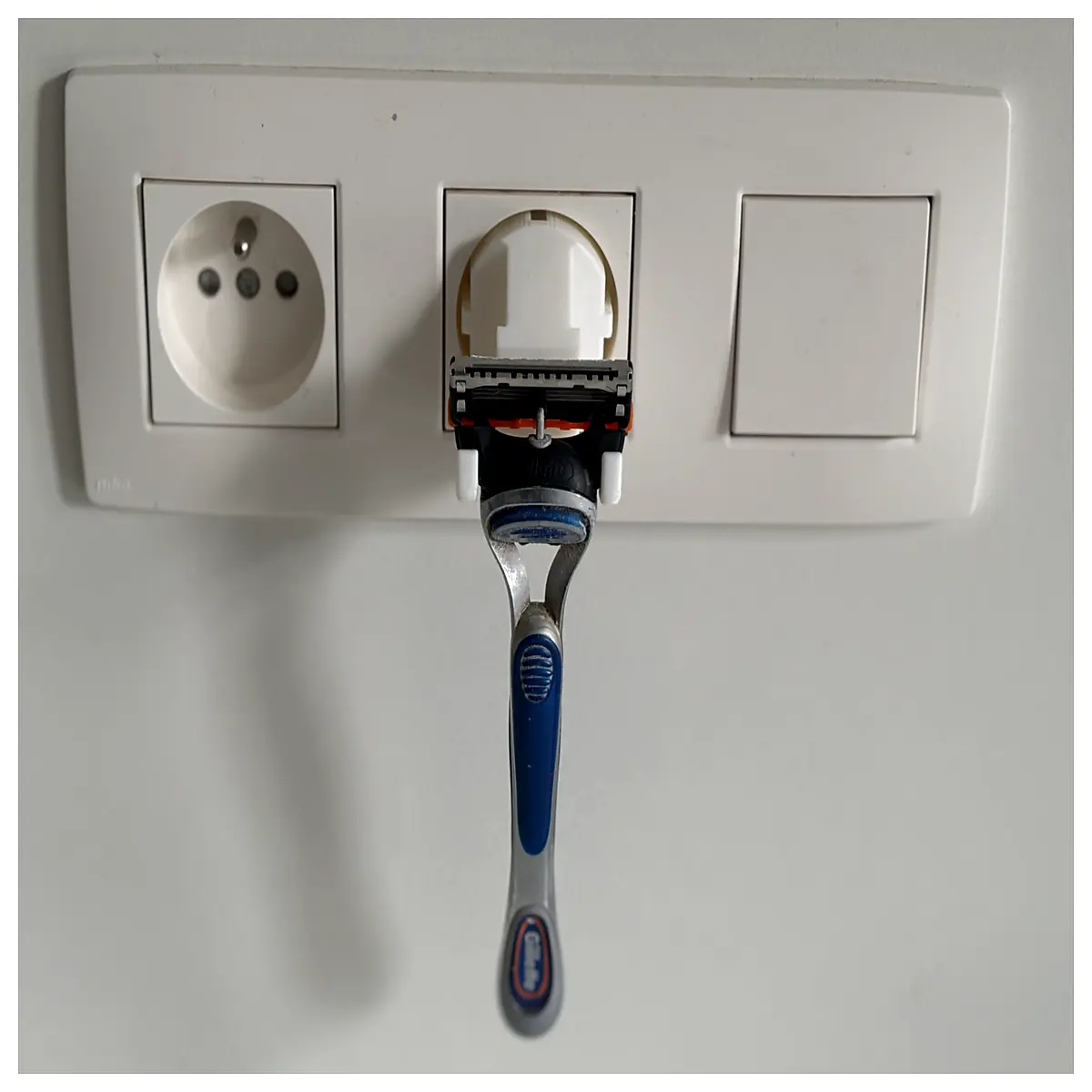 wall mounted shaver charger socket for plug holder bathroom organizer