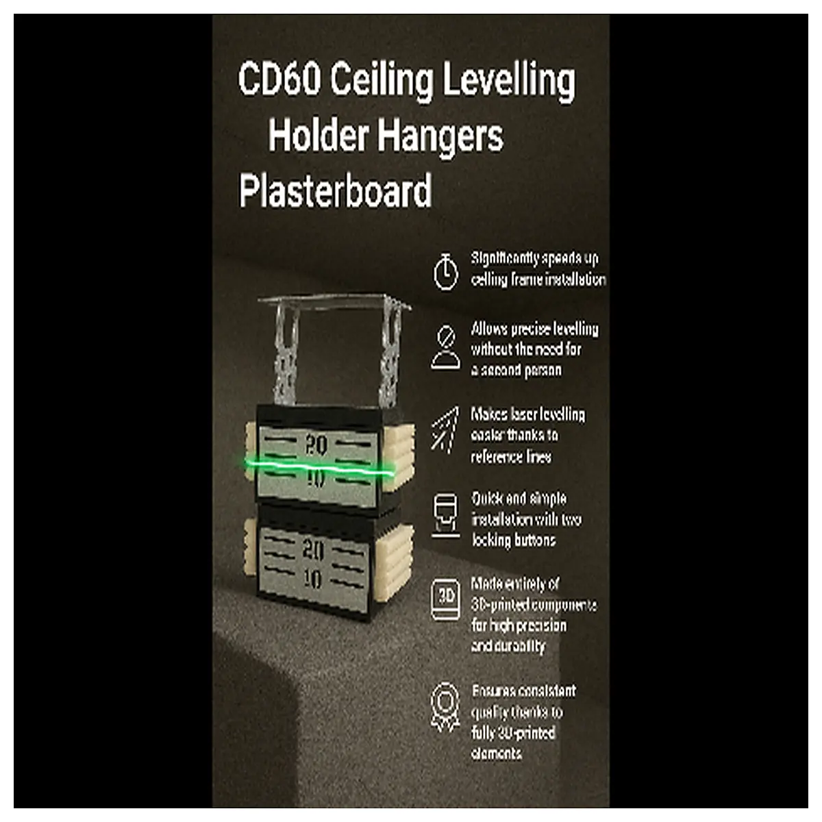 CD60 Ceiling Leveling Support System Hanging Brackets Gypsum Board Accessories Suspended Ceiling Components